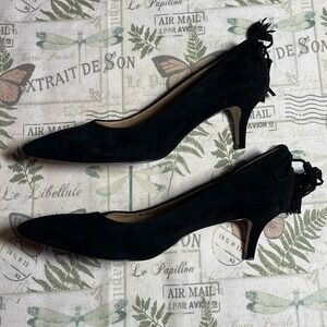 G.I.L.I. Black Suede Heels with tassel on back 8 M